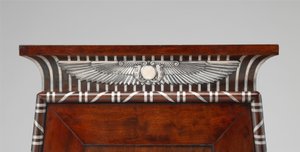 Detail of a Coin cabinet ornamented with silver Egyptian emblems, c.1805 (mahogany) av Charles Percier