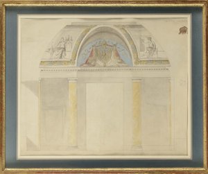 Studie for utsmykning av tronen ved Palais des Tuileries av Charles Percier