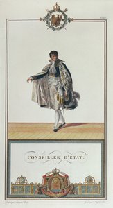 Uniform av statsråden for kroningen av Napoleon, 1804 (fargegravering)