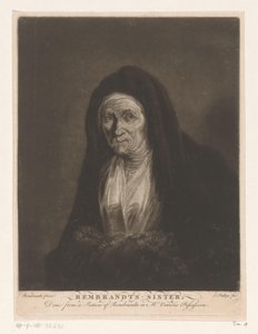 Portrett av en ukjent gammel kvinne Rembrandts - søster (tittel på objekt)