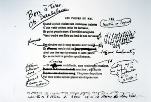 Korrigert bevis på The Flowers of Evil av Charles Pierre Baudelaire