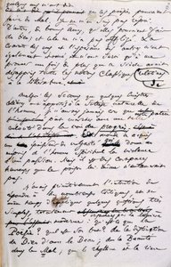 Prosjekt for forordet til den andre utgaven av 'Les Fleurs du Mal' (penn og blekk på papir) av Charles Pierre Baudelaire