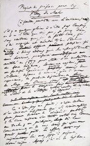 Prosjekter for forord til den andre utgaven av 'les Fleurs du Mal' (penn og blekk på papir) av Charles Pierre Baudelaire