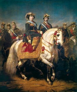 Militærparadeanmeldelser av konger Isabella II av Spania av Charles Porion