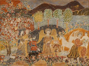 Angels in a Landscape (blandet media på panel)