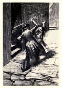 Klubbte ham til jorden" fra "Strange Case of Dr Jekyll and Mr Hyde" av Robert Louis Stevenson