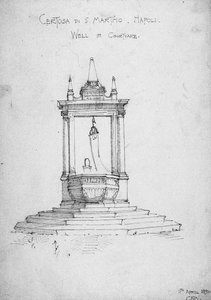 Certosa di S. Martino, Napoli, Well in Courtyard, 1891 av Charles Rennie Mackintosh