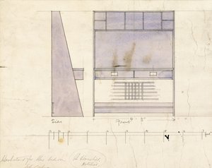 Design for servant, vist på siden og forfra, 1904 av Charles Rennie Mackintosh