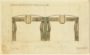 Design for en utstillingsstand for Francis Smith, brukt på Glasgow-utstillingen, vist i høyde, 1901 av Charles Rennie Mackintosh