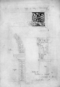 Detaljer om Fountain in Lavatory, Certosa di Pavia, 1891 (Blyant og grå vask på papir) av Charles Rennie Mackintosh