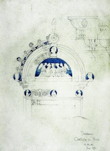 Døråpning, Certosa di Pavia, 1891 (blyant og akvarell på papir) av Charles Rennie Mackintosh