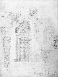 Døråpning i Small Cloister, Certosa di Pavia, 1891 av Charles Rennie Mackintosh