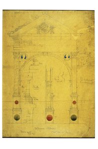 Entrance Gateway, Certosa di Pavia, 1891 (blyant og akvarell på papir) av Charles Rennie Mackintosh