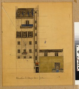 London, Elevation of Proposed Studio i Glebe Place og Upper Cheyne Walk av Charles Rennie Mackintosh