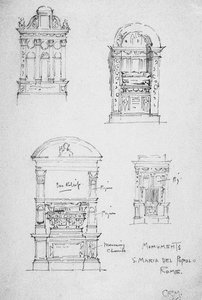Monumenter, S. Maria del Popolo, Roma, 1891 av Charles Rennie Mackintosh