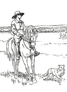 En sauestasjon i Australia, 1912 av Charles Robinson
