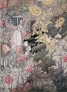 En hyttehage, utgitt 1912 (farge litho)