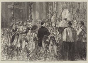 Ekteskap av markisen av Bute med den ærede Gwendaline Howard, ved Oratory, Brompton av Sir John Charles Robinson