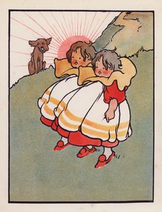 Tull: Tvillinger på en gård (fargelitografi) av Charles Robinson