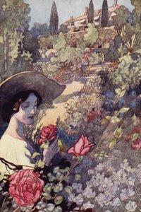 Vår sentimentale hage: Sommer (farge litho) av Charles Robinson