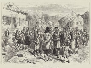 Den østerrikske okkupasjonen av Hercegovina, gatescene i Grahovo av Sir John Charles Robinson