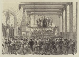 De engelske frivillige i Gent, resepsjon på Hotel de Ville av Sir John Charles Robinson