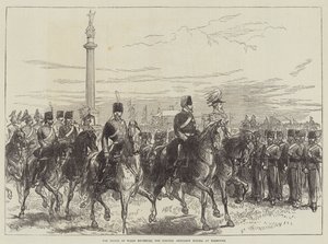 Prinsen av Wales gjennomgår Norfolk Artillery Militia ved Yarmouth