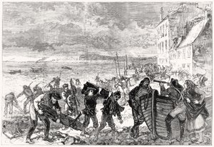 Tay Bridge Disaster: Vrakstykker kastet opp på stranden ved Broughty Ferry av Charles Robinson