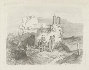 Menn ved en ruin av Charles Rochussen