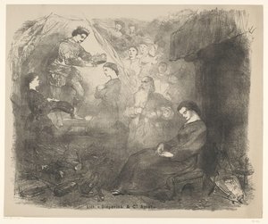 Scene fra stykket Askepott Kunngjøringsbilletter til balletter og skuespill fremført i Amsterdam City Theatre (serietittel) av Charles Rochussen
