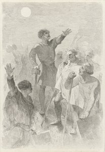 Wilfried omringet av sine krigere av Charles Rochussen