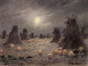 Autumn Harvest by Moonlight (wc på papir)