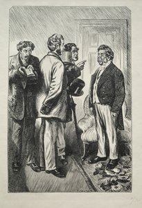 Vår juletyrkia, Mr. Bobsby bekymret av Charles Samuel Keene