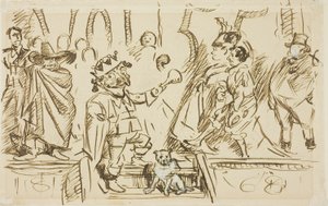 Studie for tittelside, fra Punch, bind 55 av Charles Samuel Keene