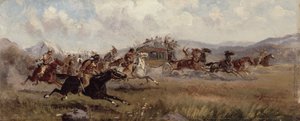 Sioux angriper en diligence, 1909