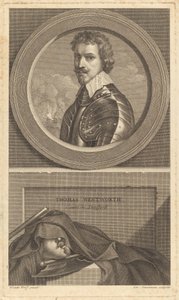 Thomas Wentworth, Comte de Strafford av Charles Simonneau after Adriaen van der Werff after Sir Anthony van Dyck