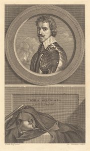 Thomas Wentworth, jarl av Strafford av Charles Simonneau after Adriaen van der Werff after Sir Anthony van Dyck