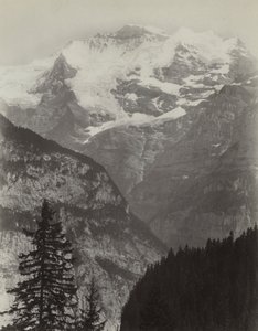Jungfrau, Utsikt fra Mürren, Sveits, ca. 1860-årene. av Charles Soulier