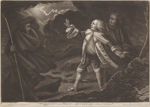 Mr. Garrick i Character of King Lear - "King Lear", akt III, Scene V av Charles Spooner