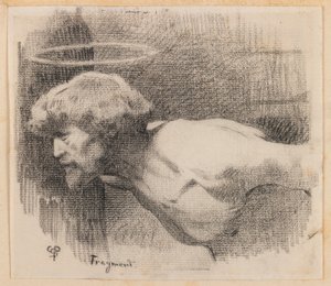 Halshugging av døperen Johannes, ca. 1881 (kull på papir)