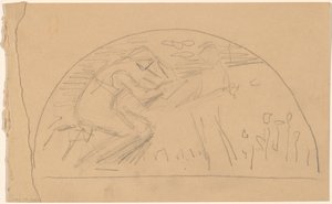 Studie for en Lunette [recto] av Charles Sprague Pearce