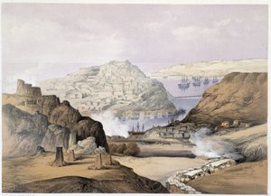 Byen Sebastopol i "" Sevastopol"" av Ch.Hardinge. Litho av Vincent Brooks, d. London 1855 Henry Graves.
