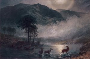 The River Crossing (olje på lerret) av Charles Stuart