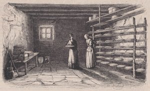 En ostefabrikk, fra Magasin Pittoresque, ca. 1852.