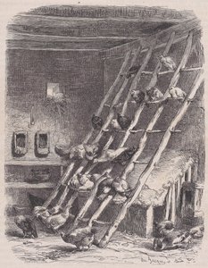 Besøk på en gård - The Roost, fra Le Magasin Pittoresque, ca. 1852.