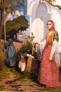 Orientalsk kvinne ved fontenen av Charles Theodore (1814-88) Frere