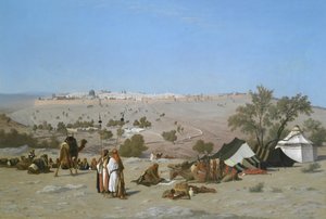Jerusalem fra Oljeberget, innen 1880.