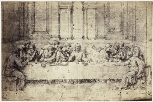 Fotoreproduksjon av en tegning av Raphael, Nattverden
