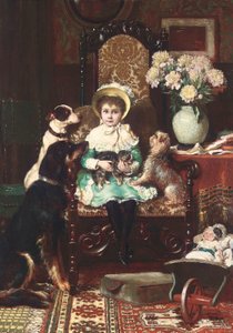 Doddy og kjæledyrene hennes, 1883 av Charles Trevor Garland