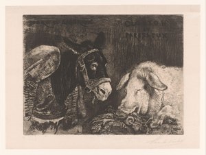 Ezel en zwijn Nøktern og flittig, glupsk og lat (tittel på objekt)